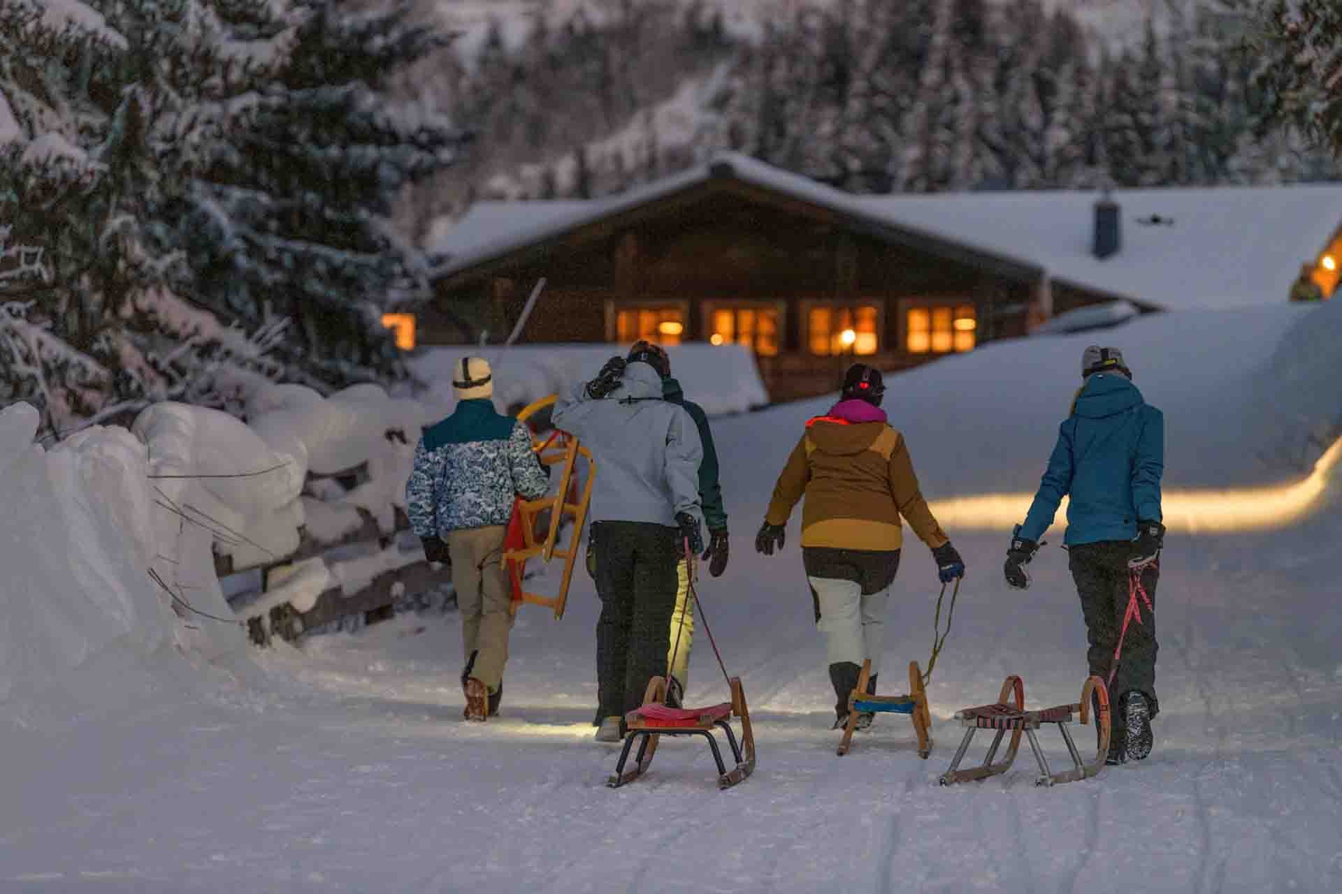 Schlittenfahren auf 1500 Höhenmetern