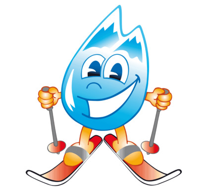 Dorfgasteins Kinder Maskottchen Gasti auf Ski