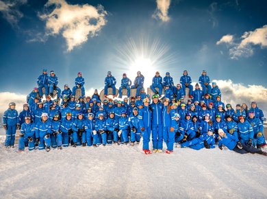 Skischule-Teamfoto